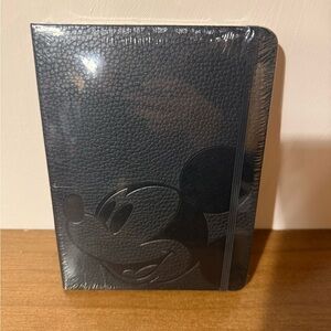 NWT HALLMARK Disney Black Pebbled Faux Leather Mickey Mouse Journal 96 Pages